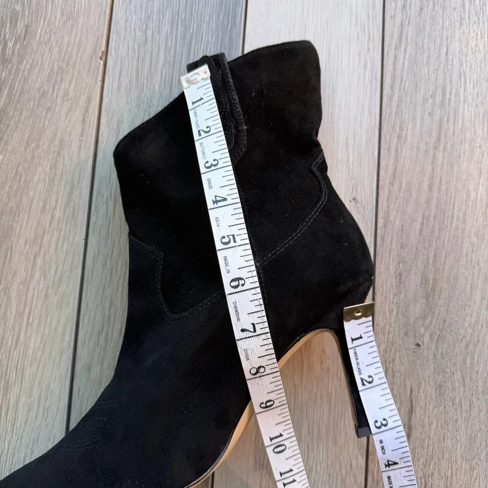 Sam Edelman Moe Embroidered Suede Ankle Boots In Black - Picture 4 of 11